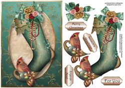 Cardinal Vintage Stocking