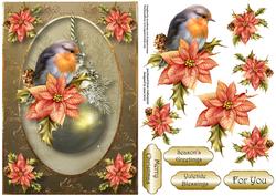 Fabulous Robin Christmas Bauble with Decoupage