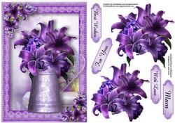 Deep Purple Lilies Water Jug