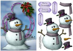 Smiling Snowman & Fancy Frame