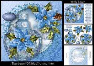 Christmas Perfume Bottle - the Scent of Blue Poinsettias
