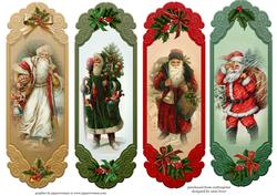 4 Traditional Santa Toppers / Bookmarks