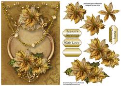 Golden Poinsettias Christmas - Dark Gold