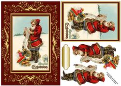 Beautifully Framed Vintage Santa with List
