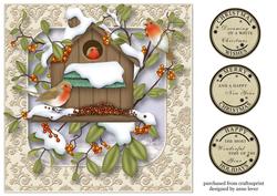 Christmas Robins Birdhouse