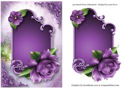 Pretty Purple Rose Topper and Plaque