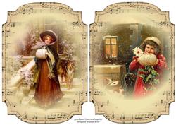 2 Shaped Sheet Music Christmas Toppers - Ladies