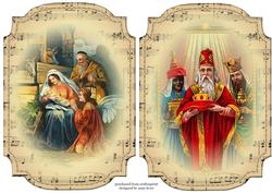 2 Shaped Sheet Music Christmas Toppers - Religious