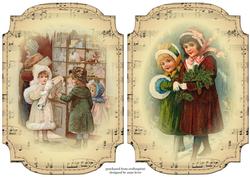 2 Shaped Sheet Music Christmas Toppers - Children