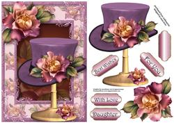 Purple Sunset Roses Hat & Stand