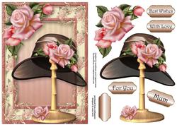 Gorgeous Edwardian Roses Hat & Stand