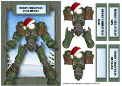 Merry Christmas Puny Human - Green Robot