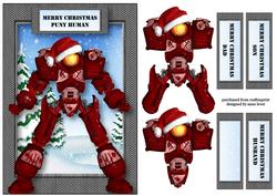 Merry Christmas Puny Human -red Robot