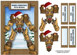Merry Christmas Puny Human - Yellow Robot