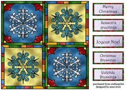 Stained Glass Christmas - Snowflakes