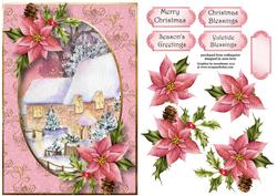 Watercolour Cottages with Poinsettias