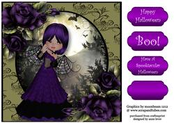 Purple Witchy Fairy - Happy Halloween