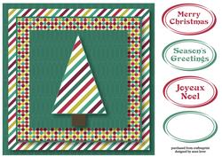 Dots & Stripes Christmas Tree - Teal & Magenta