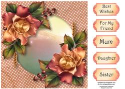 Vintage Polka Dots & Sunset Roses