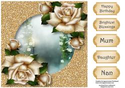 Framed with Glitter - Ivory Roses