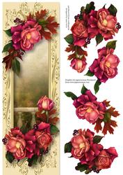 Gorgeous Framed Autumnal Roses Large Dl