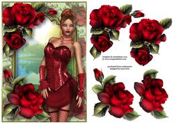 Burlesque with Red Roses