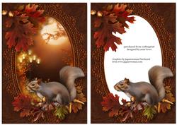Autumn Squirrel in the Moonlight