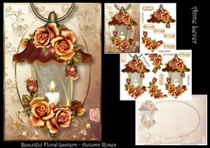 Beautiful Floral Lantern - Autumn Roses