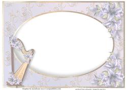 Gorgeous Harp with Sheet Music & Purple Lilies - Insert