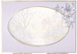 Watercolour Frosty Morning with Lilies & Decoupage Insert