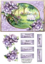 Watercolour Tea in the Garden with Decoupage