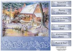 Watercolour Winter Woodland Cottage
