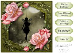 Luna Fairy Silhouette - Pink Roses