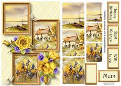 Seaside Cottage & Roses Frame Trio