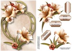 Lovely Ivory Lilies on Golden Frame