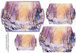 The Winter River at Sunset Shaped Pyramid Topper