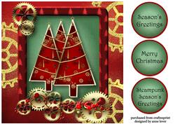 Steampunk Christmas, Red, Gold & Green