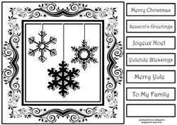 Elegant Monochrome Snowflakes 6 - Inksaver
