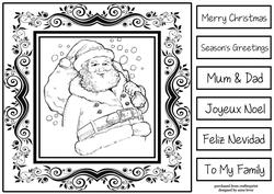 Monochrome Christmas Inksaver - Santa