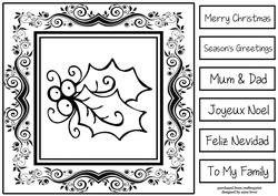 Monochrome Christmas Inksaver - Holly & Berries
