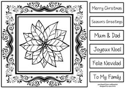 Monochrome Christmas Inksaver - Poinsettia