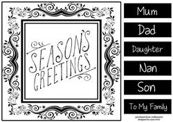 Monochrome Christmas Inksaver - Season's Greetings