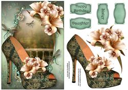 Stunning Shoe with Lilies + Decoupage