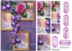 Christmas Sugar Plum Rose Frame Trio
