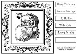 Monochrome Santa 8x8 - Inksaver