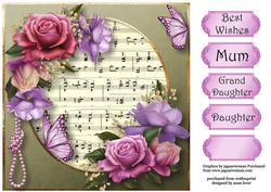 Belle Roses & Butterflies 8x8