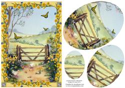 Spring Daffodils Scene Pyramid Topper