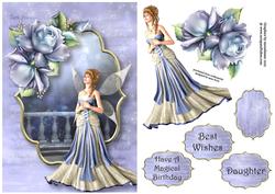 The Fairy Queen with Beautiful Blue Roses