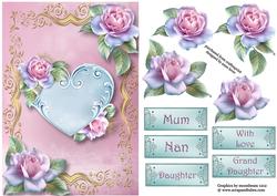 Pastel Rose Heart A5