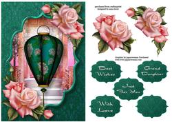 Fabulous Chinese Lantern & Pink Roses